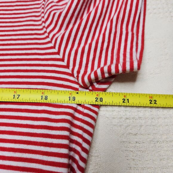 Men's Striped T Shirt Red White Blue Ringneck Sz. M Trendy Vintage - Picture 4 of 6